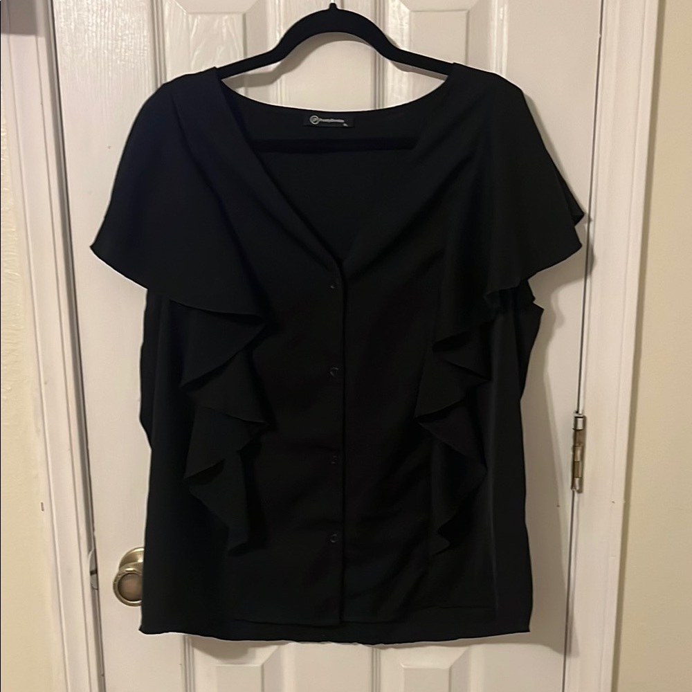 Black Ruffled Blouse